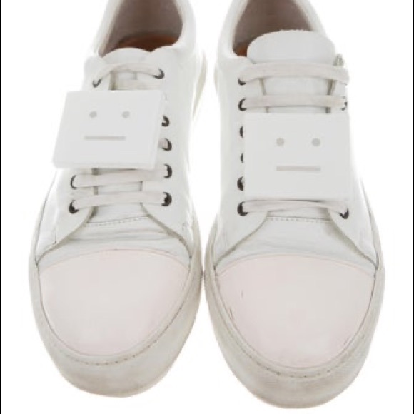 Acne Studios Adriana Cap Toe White Leather Sneaker Size 10 IT 40 - Picture 1 of 12